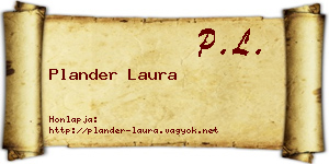 Plander Laura névjegykártya
